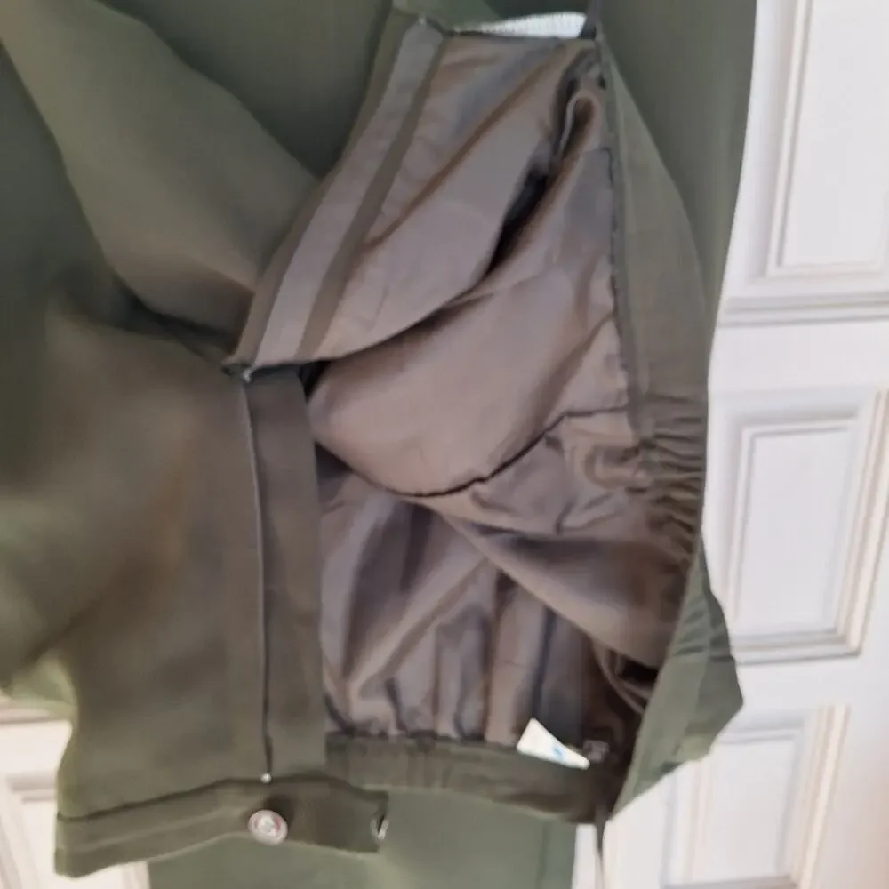 Suit Studio Pant Suit SzP16 Dbl Breasted FullyLined Pants/Jacket Olive Polyester